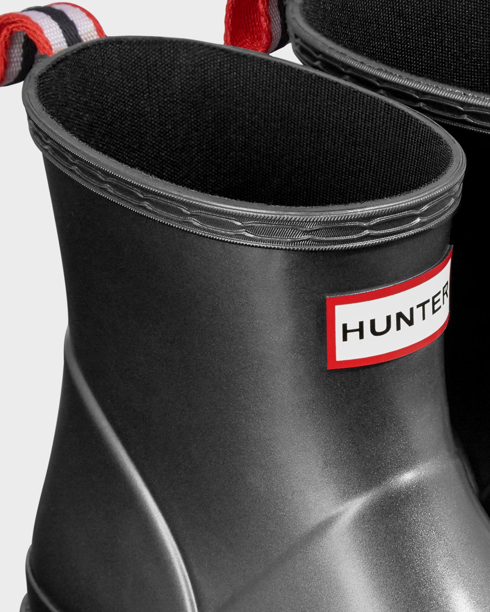 Hunter Original Short Pearlized Rain Play Boots - Online Store Womens Black - QCMXKE067